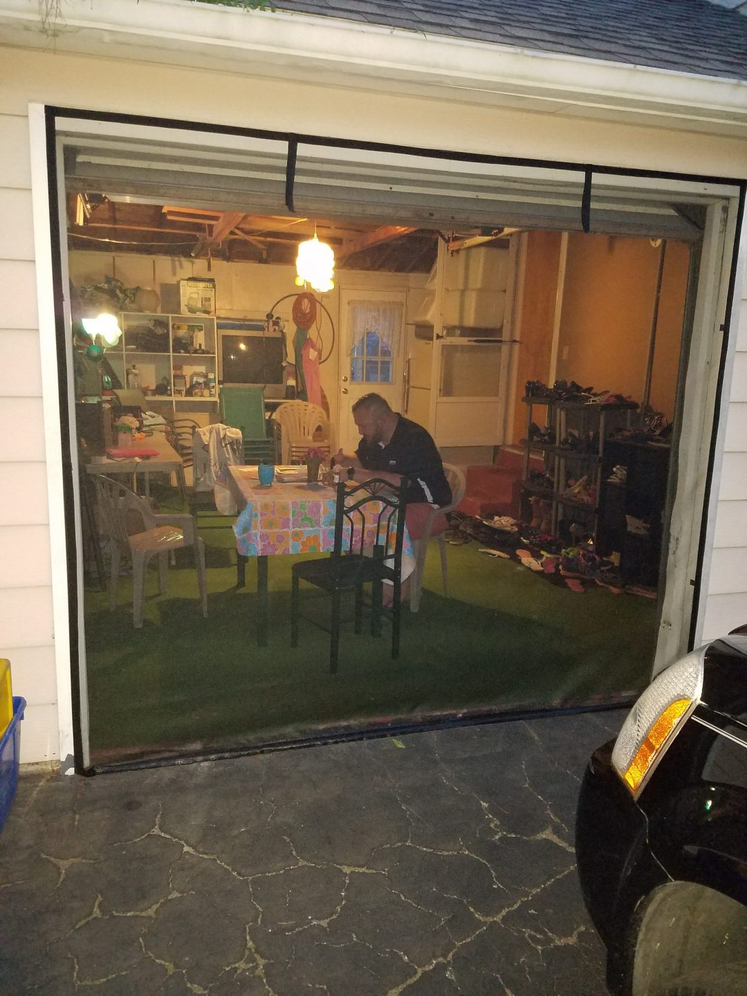 Unique Single Garage Door Screen With Zipper for Modern Garage